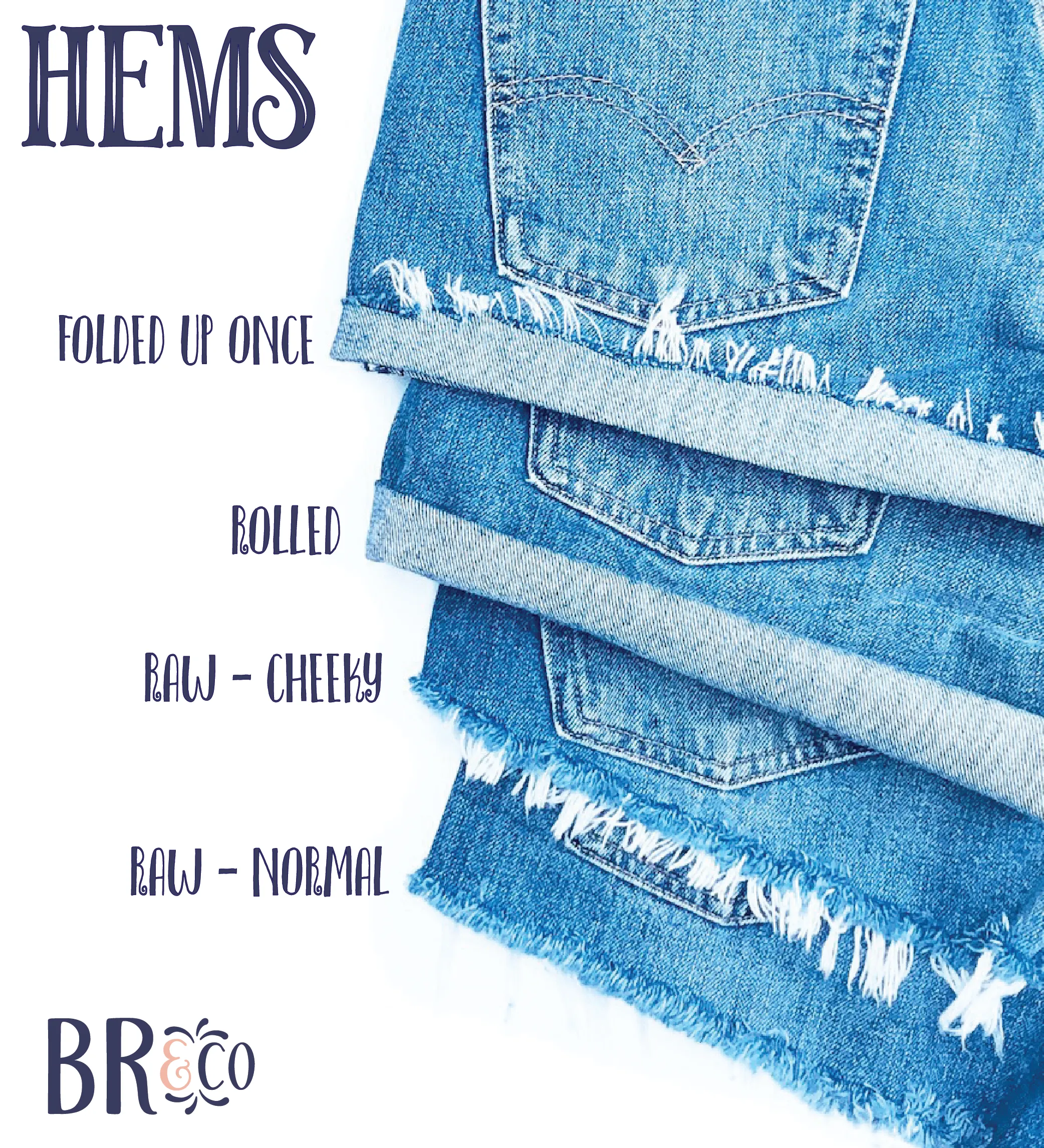 Lightly Distressed High Waisted Denim Shorts  - The Evelyn