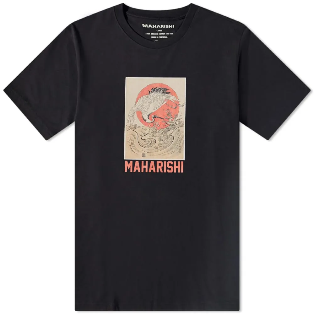 Maharishi Water Peace Crane T-shirt, black