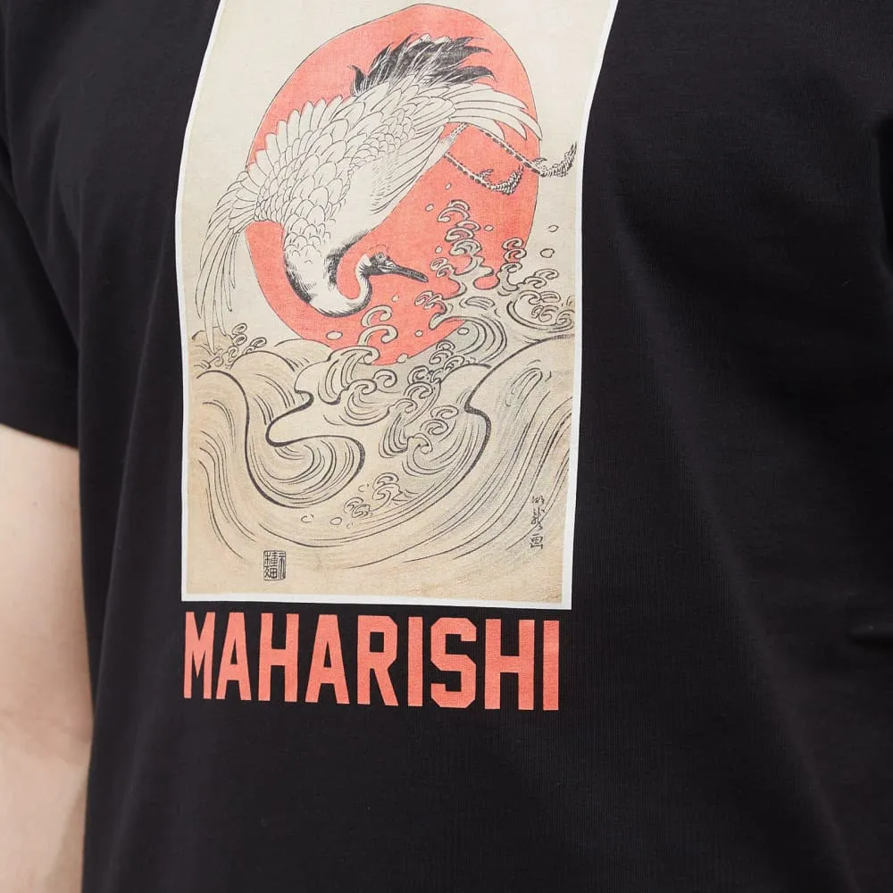 Maharishi Water Peace Crane T-shirt, black