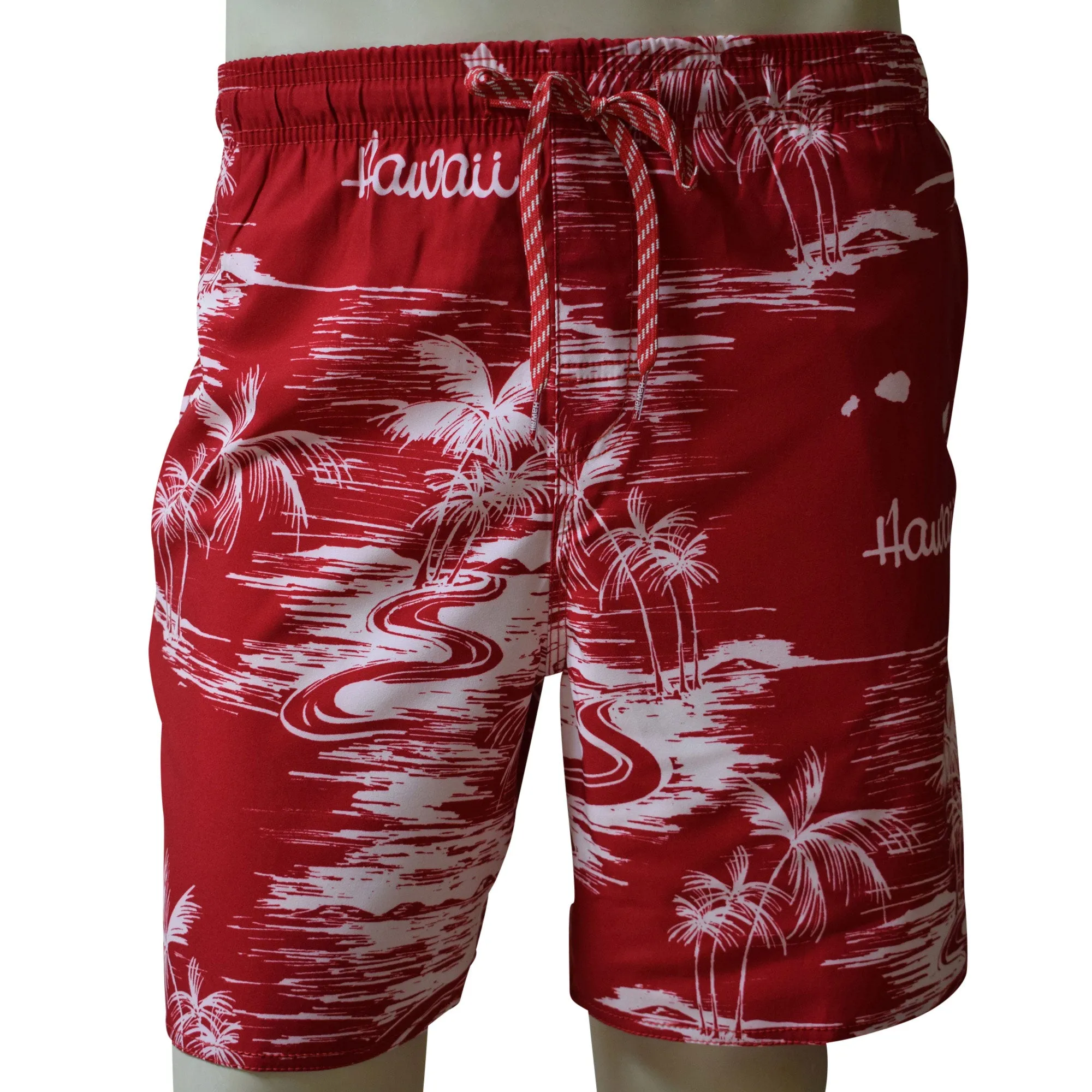 Map 4 Men's Elastic Shorts with Pockets, Quick Dry Board Shorts, Beach Shorts, Swim Trunks, Sportwear