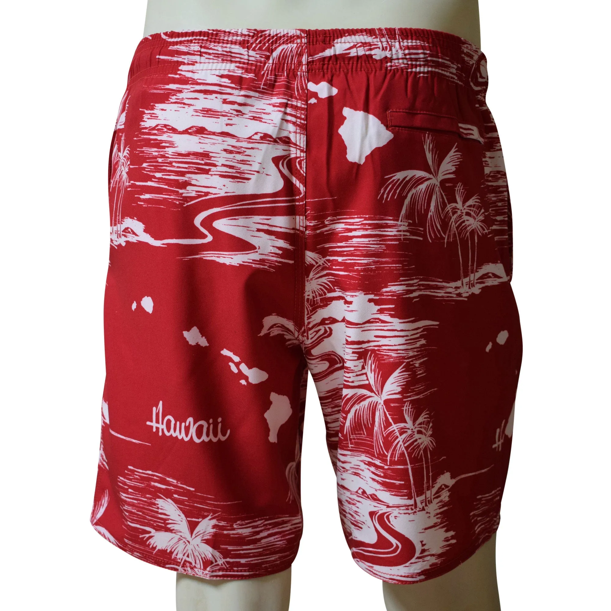 Map 4 Men's Elastic Shorts with Pockets, Quick Dry Board Shorts, Beach Shorts, Swim Trunks, Sportwear