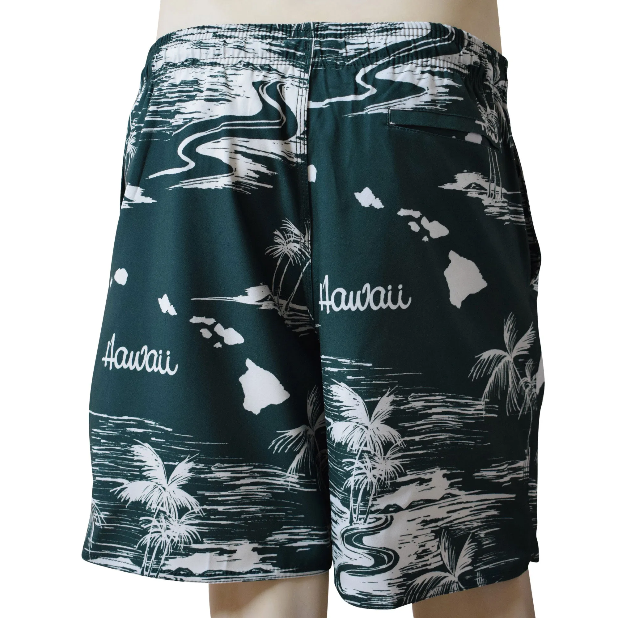 Map 4 Men's Elastic Shorts with Pockets, Quick Dry Board Shorts, Beach Shorts, Swim Trunks, Sportwear