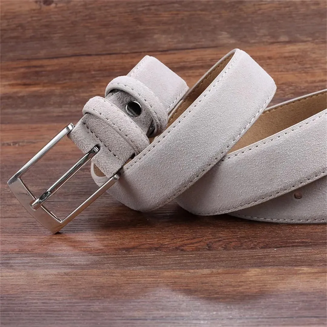 Men Belts Casual Genuine Leather Suede Men's Belts Cowhide Belt Luxury Pin Buckle