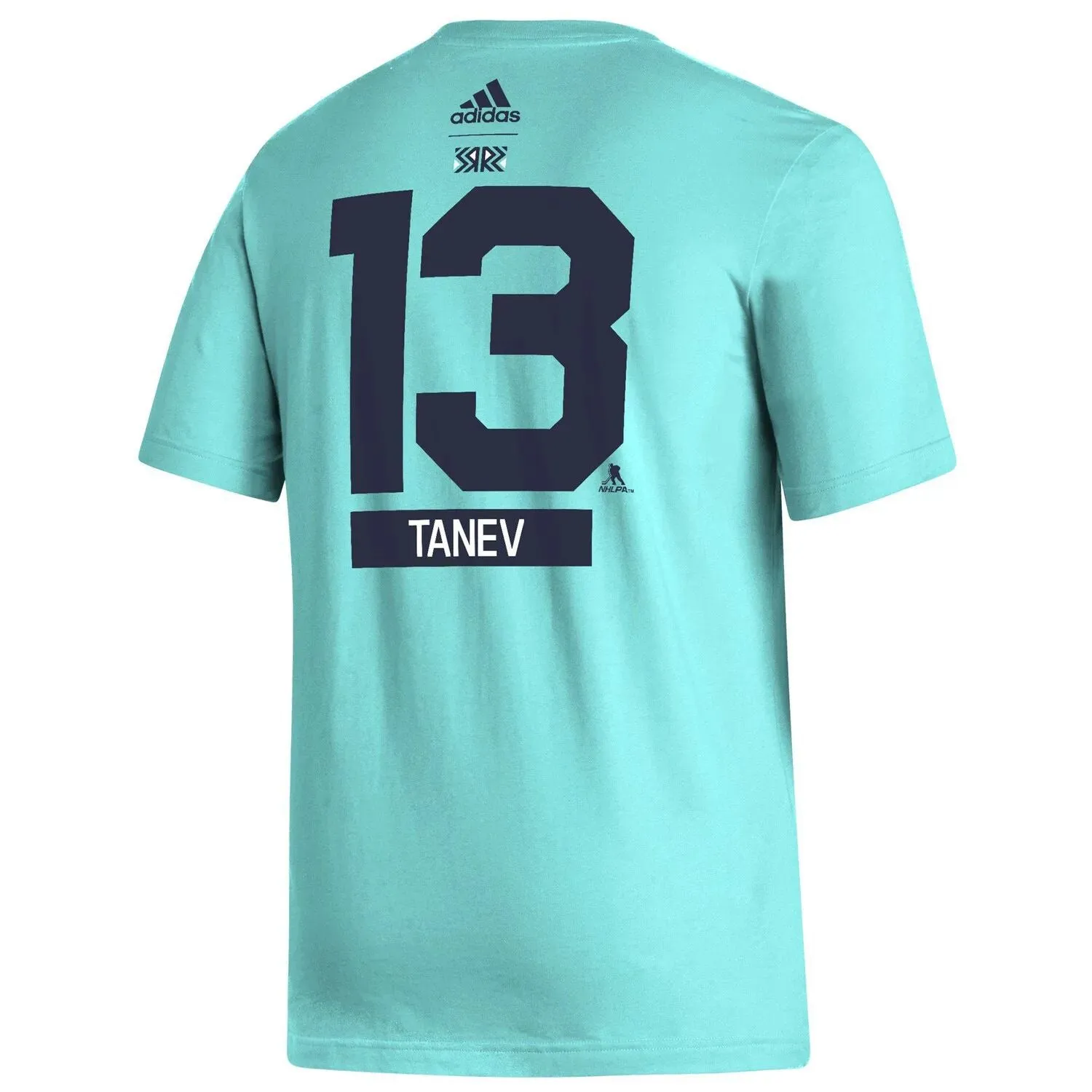 Men's adidas Brandon Tanev Teal Seattle Kraken Reverse Retro 2.0 Name and Number T-Shirt