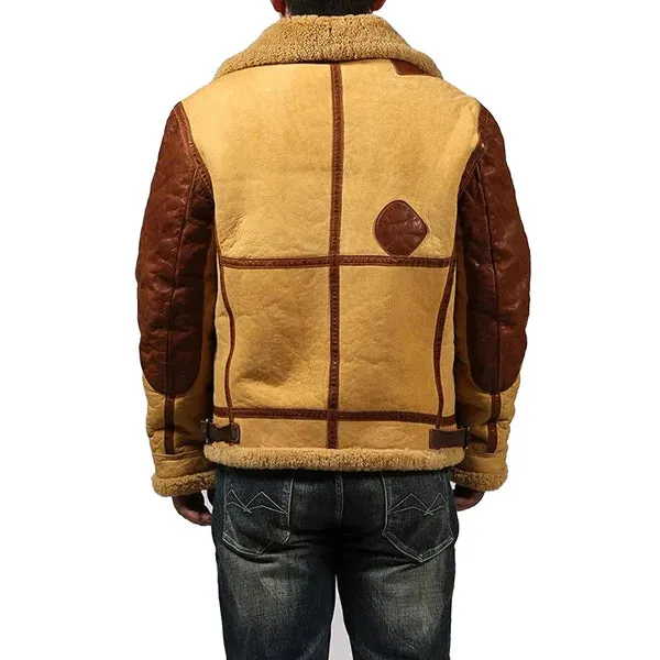 Men's B3 Retro Faux Shearling Casual Leather Bomber Jacket