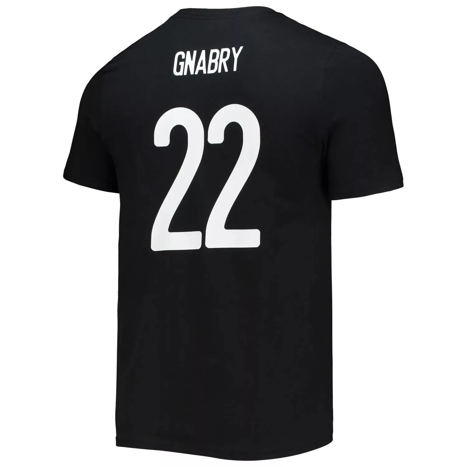 Men's black T-shirt with name and amp number Serge Gnabry Bayern Munich adidas