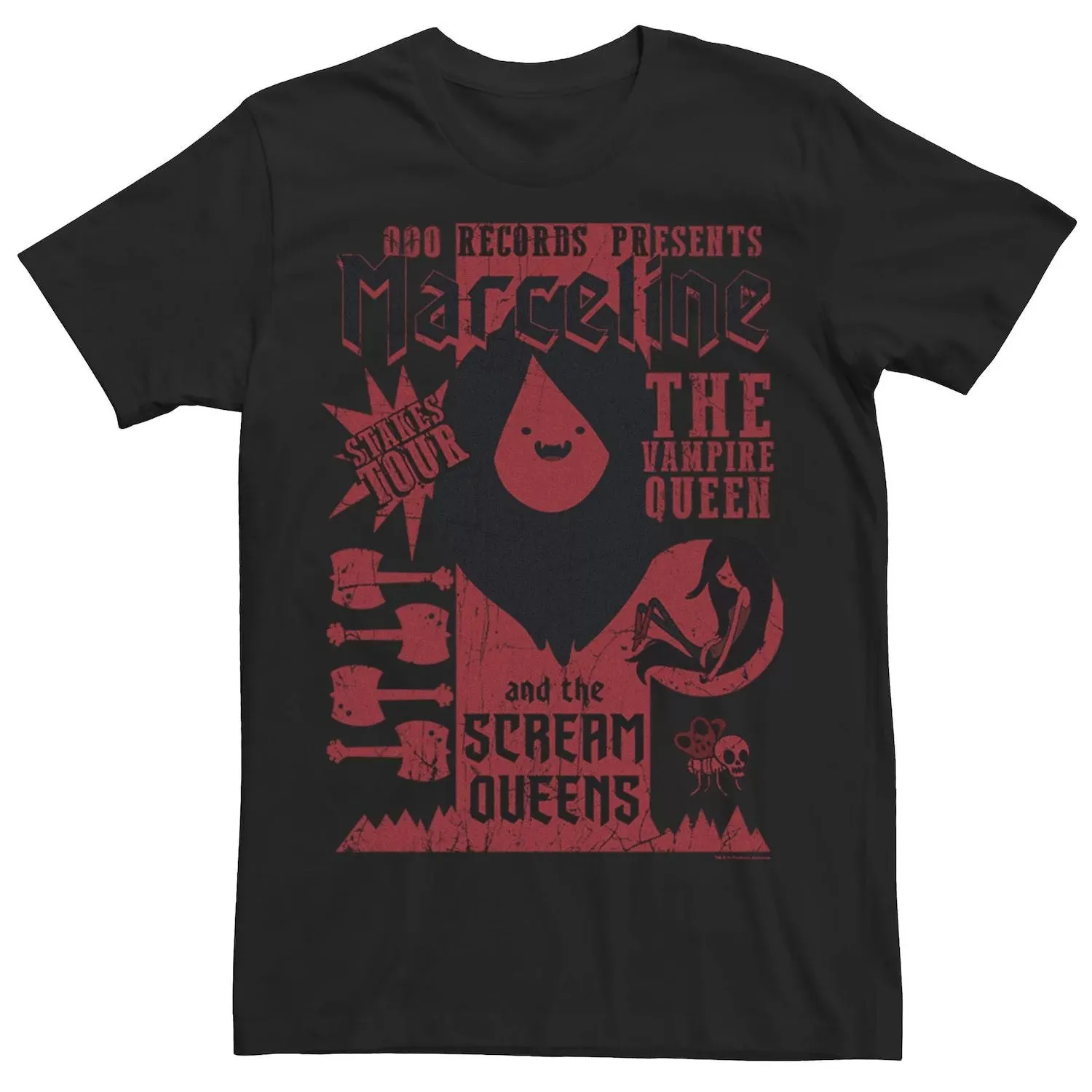 Men's Cartoon Network Adventure Time Ooo Records Presents Marceline Licensed Character T-Shirt