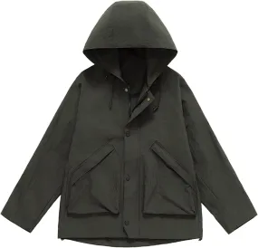 Mens Casual Rain Jackets Fall Lightweight Waterproof Windbreaker Long Sleeve Outdoor Hooded Raincoat With Pockets