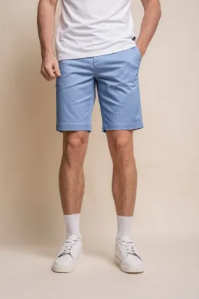 Men's Cotton Casual Chino Shorts - DAKOTA - Blue