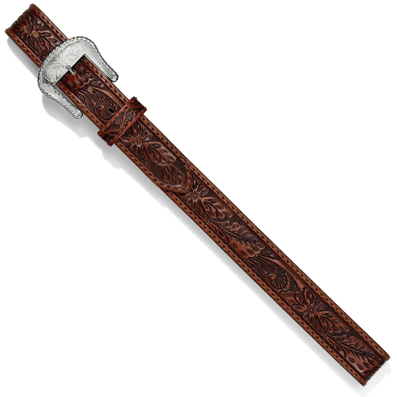Men's Floral Hand Tooled Leather Belt by Leegin C40065