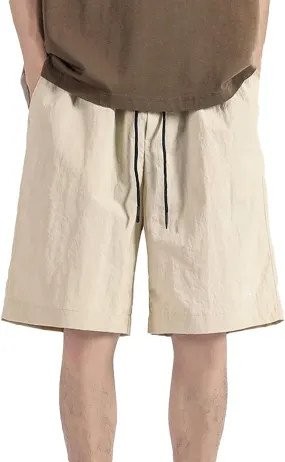 Men's Gym Ice Silk Shorts Embroidered Quick Drying Active Bodybuilding Shorts Workout Athletic Stretchy Hiking Short