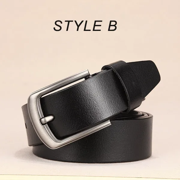 Men's High Quality Leather Belt with Pin Buckle