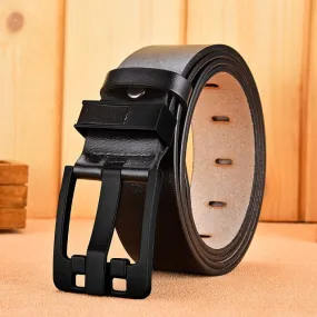 Men's High Quality Leather Belt with Pin Buckle