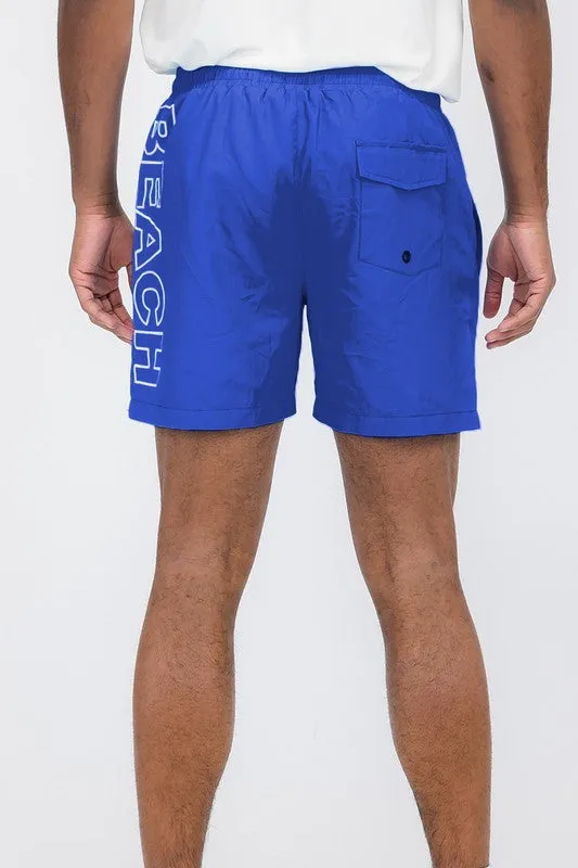 Men's Navy Blue Surf & Beach Swim Trunks Board Shorts
