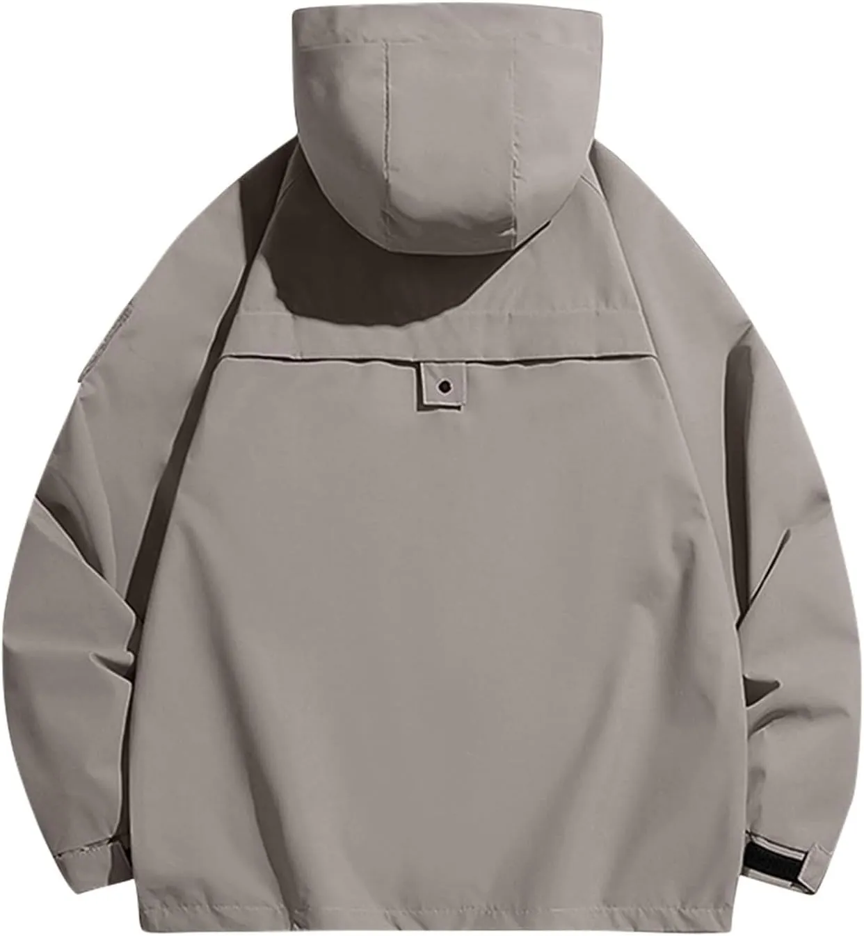 Mens Rain Jacket Drawstring Lightweight Waterproof Rain Coats Ponchos Sun Protective Outdoor Jacket with Hooded
