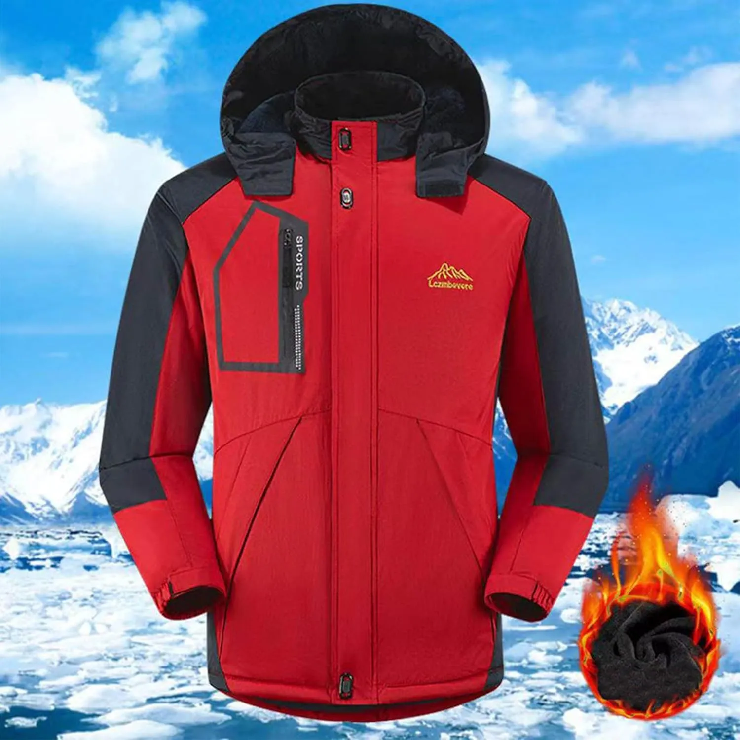 Mens Rain Jacket Waterproof Softshell Coats with Hooded Hiking Outdoor Coat Lightweight Casual Windbreaker Jackets