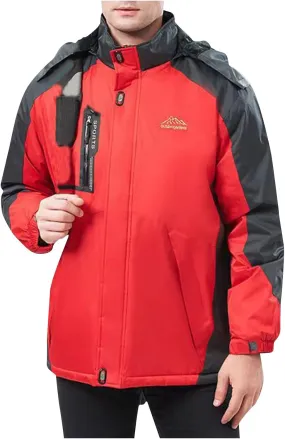Mens Rain Jacket Waterproof Softshell Coats with Hooded Hiking Outdoor Coat Lightweight Casual Windbreaker Jackets