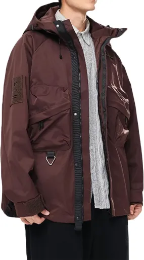 Mens Raincoat Water-Resistant Windbreakers Mountain Sports Jacket Men Winter Outdoor Travel Hooded Jacket Zip Up
