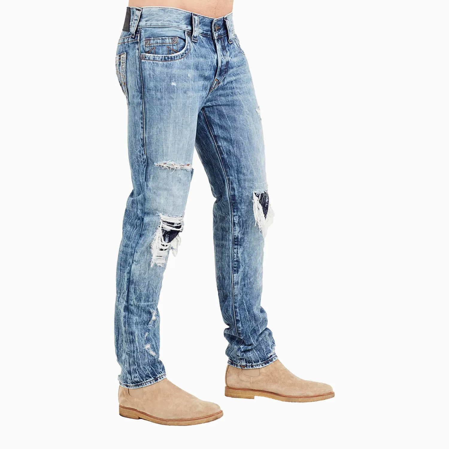 Men's Rocco Skinny Destroyed Jacquard Jean Pant