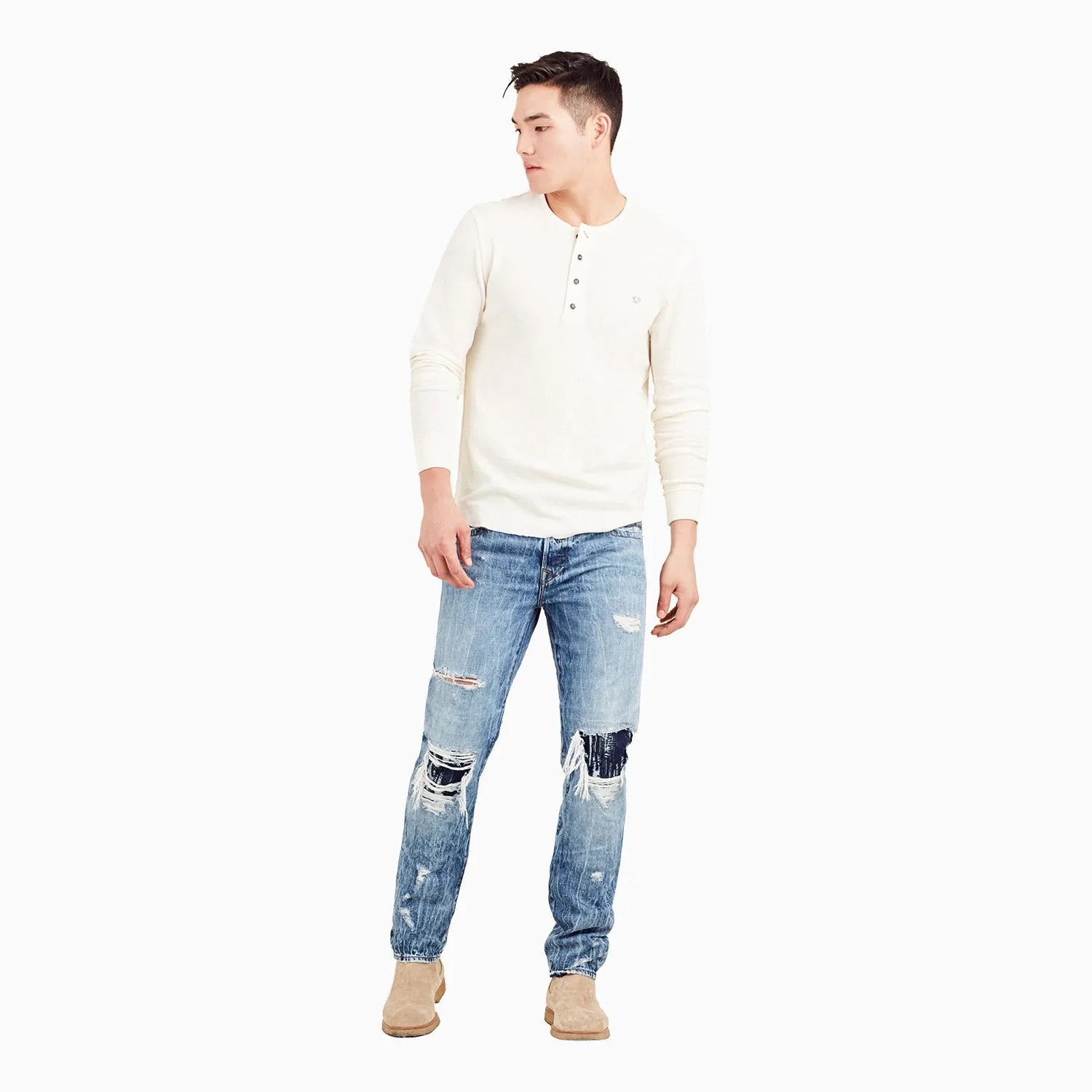 Men's Rocco Skinny Destroyed Jacquard Jean Pant