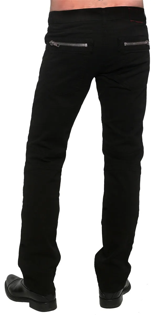 Men's ROCKSTAR Sushi - "JAX" Biker Pants in Black Twill