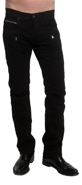 Men's ROCKSTAR Sushi - "JAX" Biker Pants in Black Twill