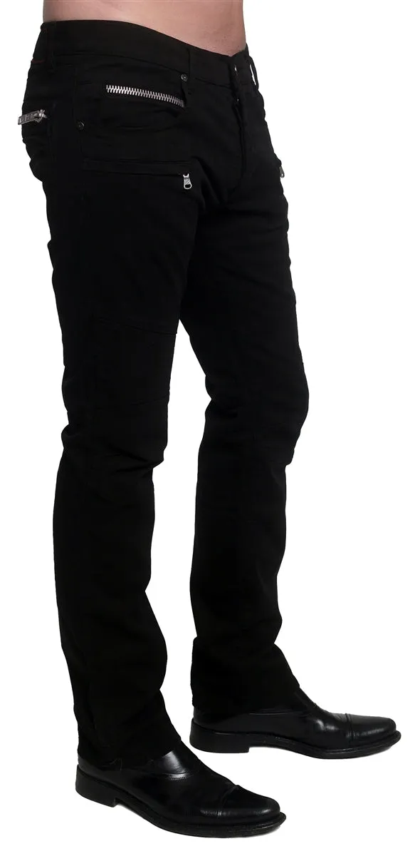 Men's ROCKSTAR Sushi - "JAX" Biker Pants in Black Twill