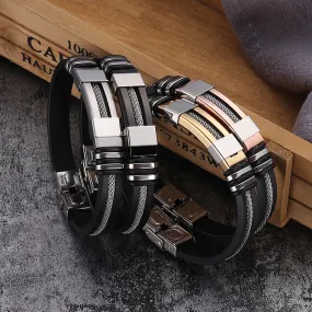 Men's Stainless Steel Silicone Bracelet