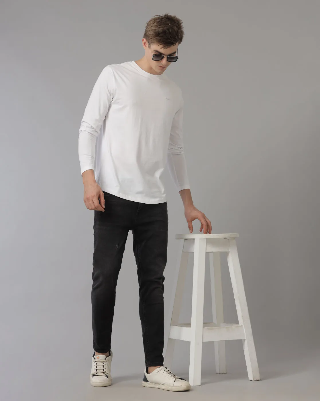 Men's Track Skinny Fit Black Denim Jeans