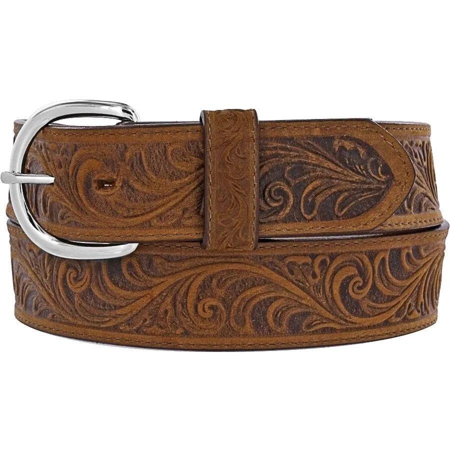 Men's Western Scroll Tooled Belt by Leegin 53909