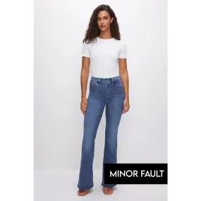 (Minor Fault) Blue Pull-On High Waist Flare Jeans