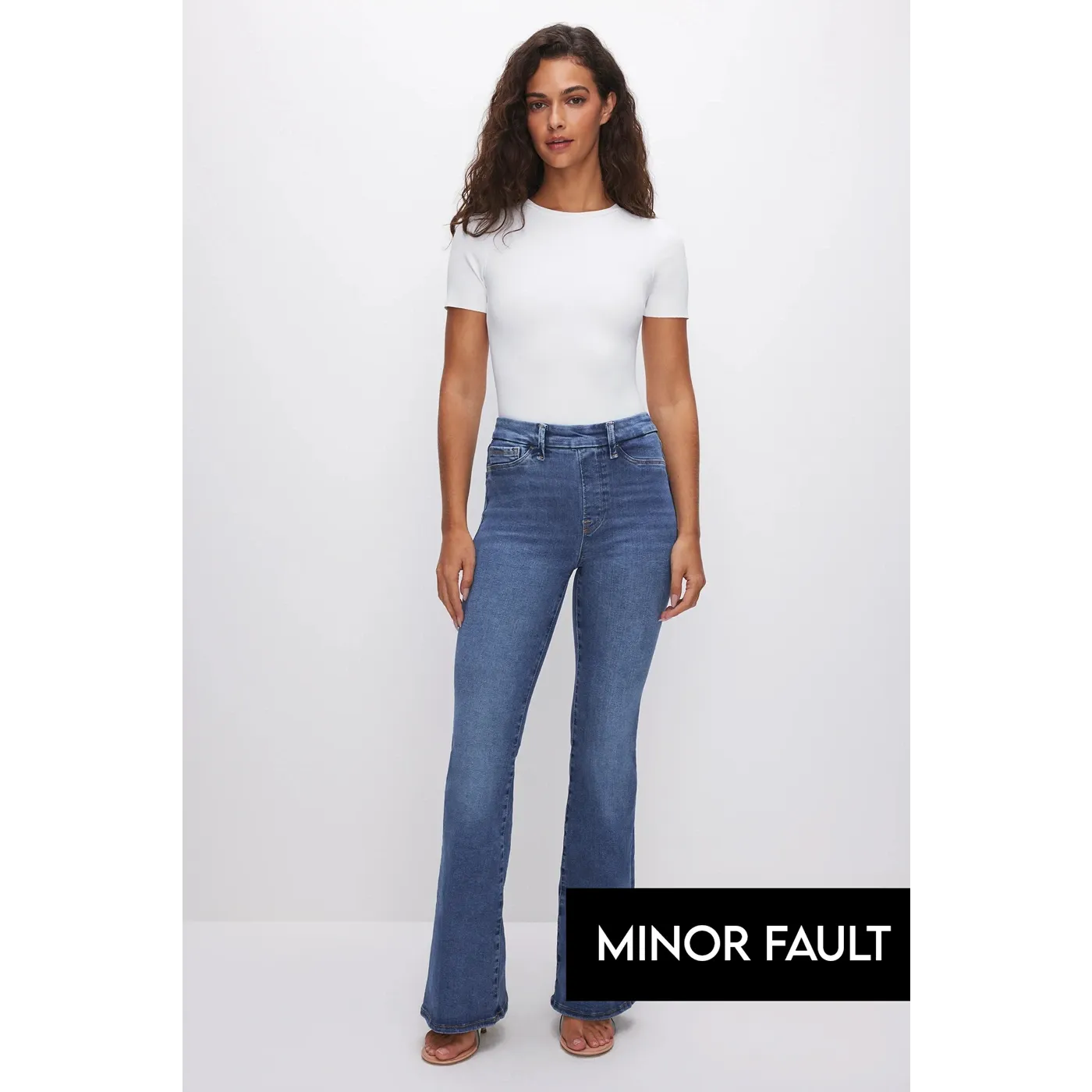 (Minor Fault) Blue Pull-On High Waist Flare Jeans