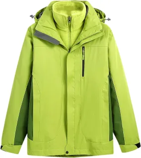 NATHGAM Waterproof Ski Jacket Men Winter Warm Windproof Mountain Raincoat Fleece Lined Hiking Travel Outdoor Hooded Jackets