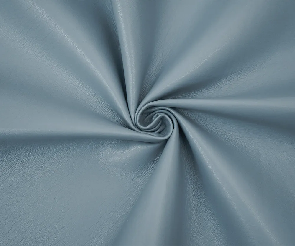 Pale Blue Famous Maker Solid Recycled Leather and Polyurethane Blend Fabric