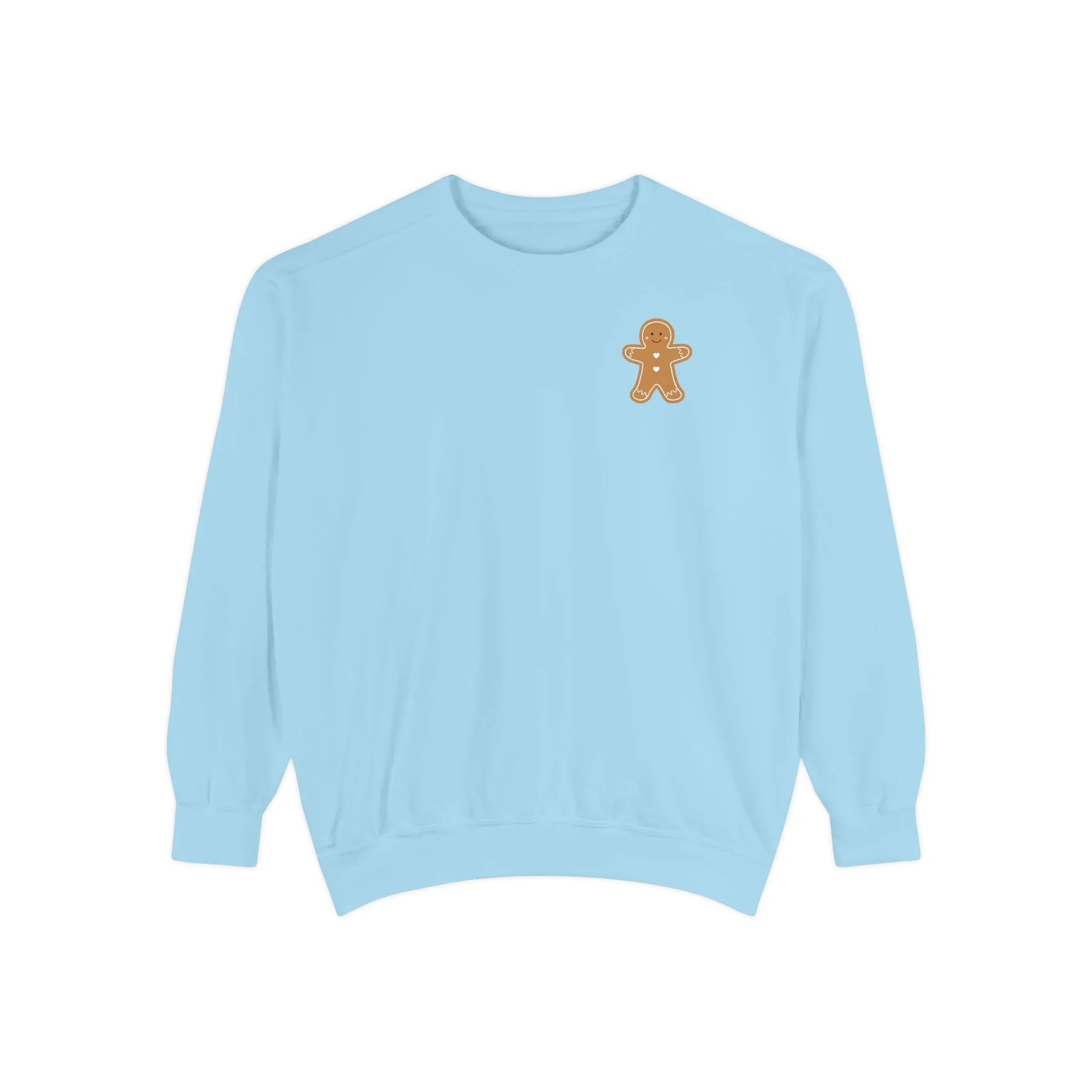 Recipe on Back Sweatshirt, Gingerbread Christmas Recipe Crewneck, Sugar Cookie Recipe Shirt, Trending Unisex Christmas Garment-Dyed Sweatshirt