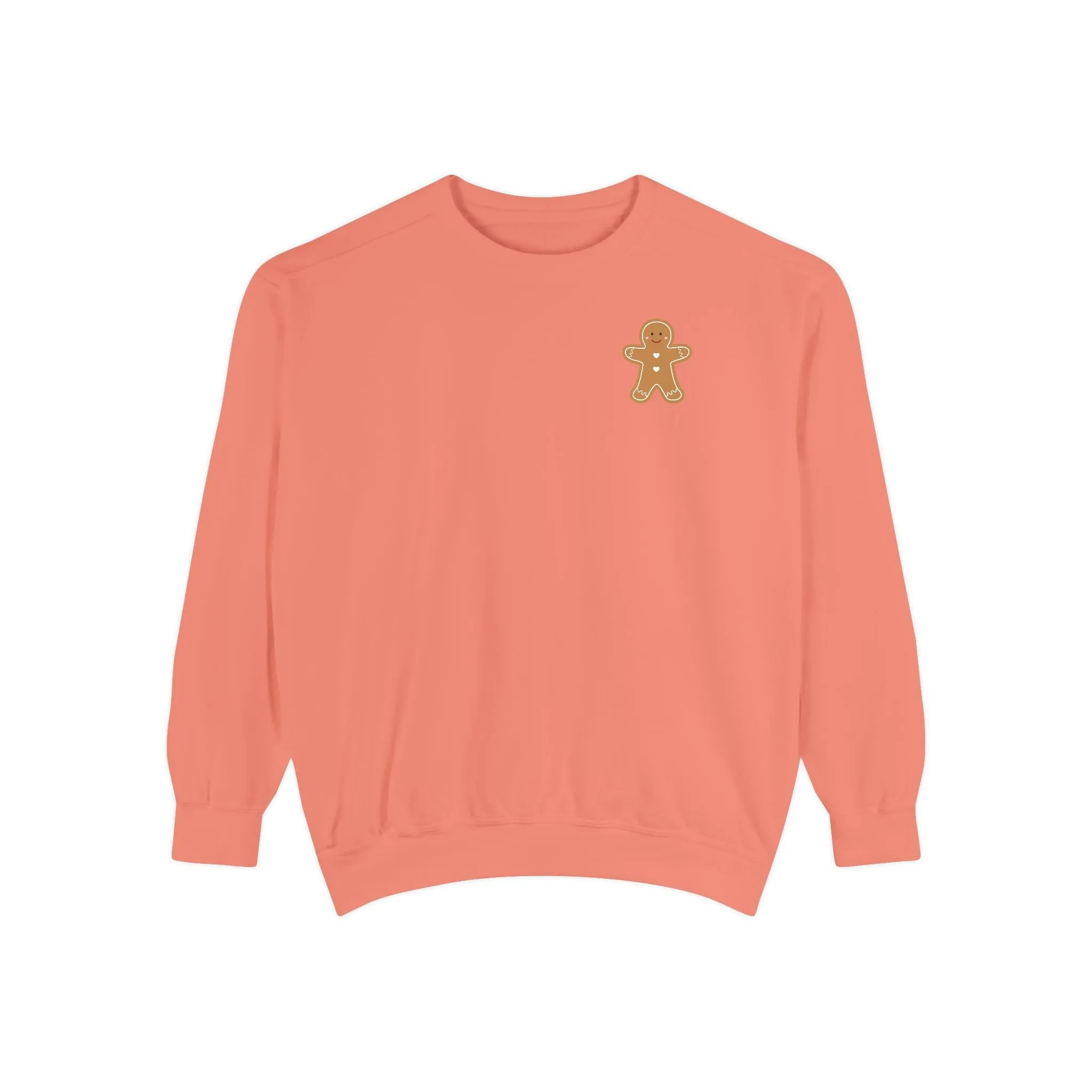 Recipe on Back Sweatshirt, Gingerbread Christmas Recipe Crewneck, Sugar Cookie Recipe Shirt, Trending Unisex Christmas Garment-Dyed Sweatshirt