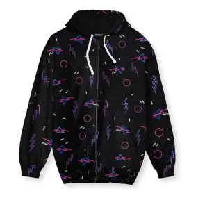 Retro Arcade Carpet Men's Zip-Up Hoodie