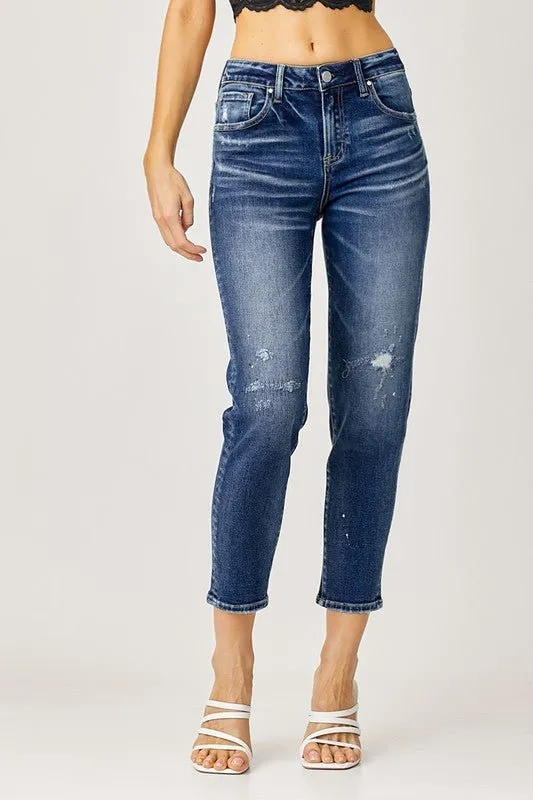 Risen Jeans Kiki Tapered Mid Rise Crop Jeans