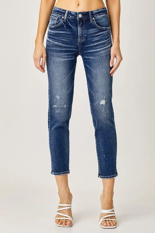 Risen Jeans Kiki Tapered Mid Rise Crop Jeans