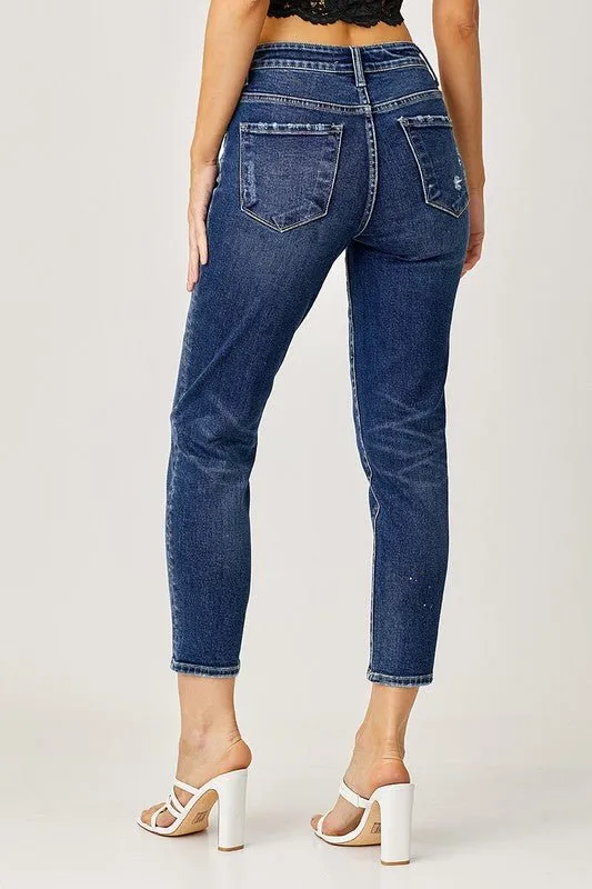Risen Jeans Kiki Tapered Mid Rise Crop Jeans