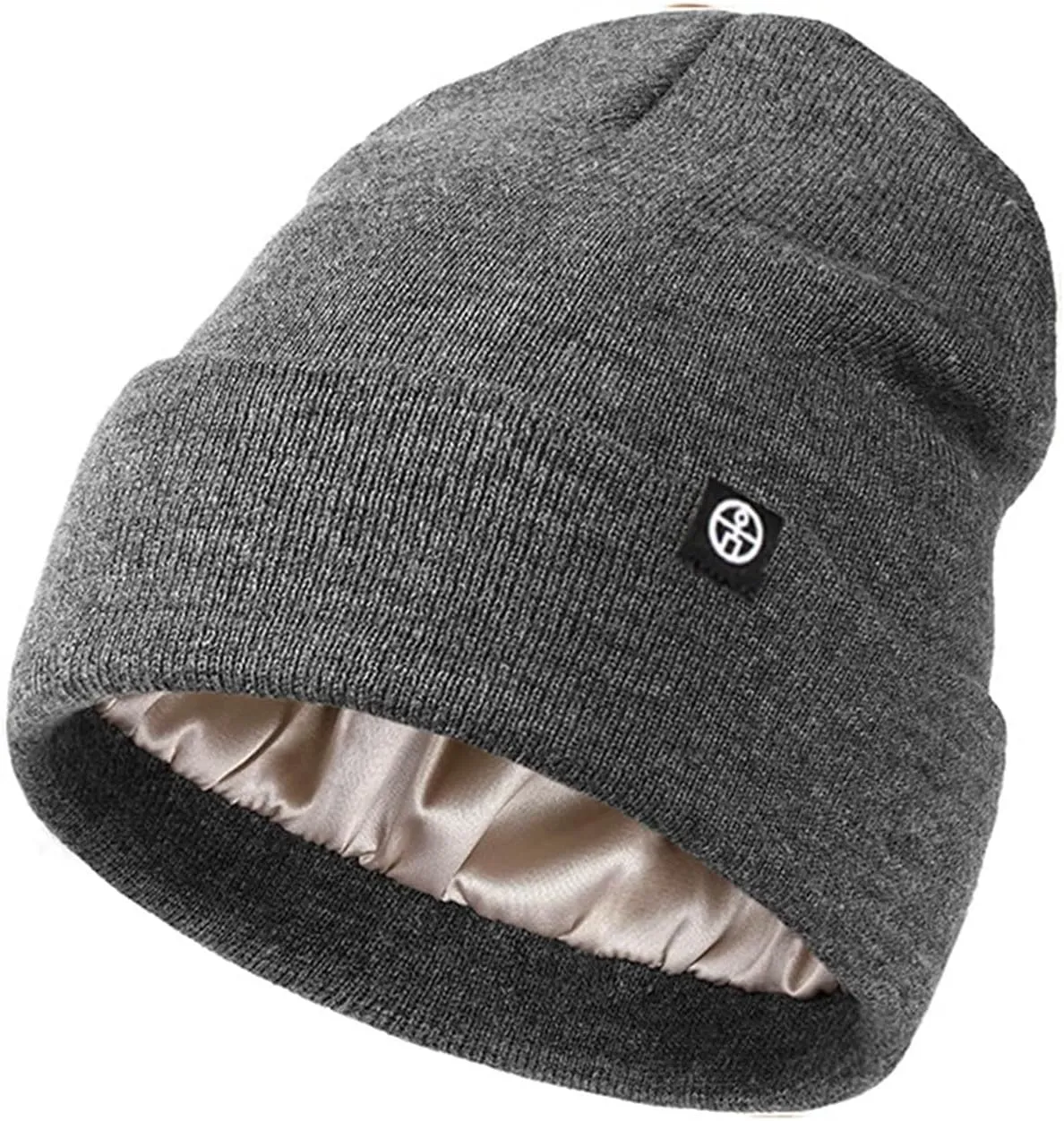 Satin Lined Beanie for Women Fashionable Winter Hats Silk Beanies Warm Soft Ribbed Knit Hat Skull Cap for Men Teen