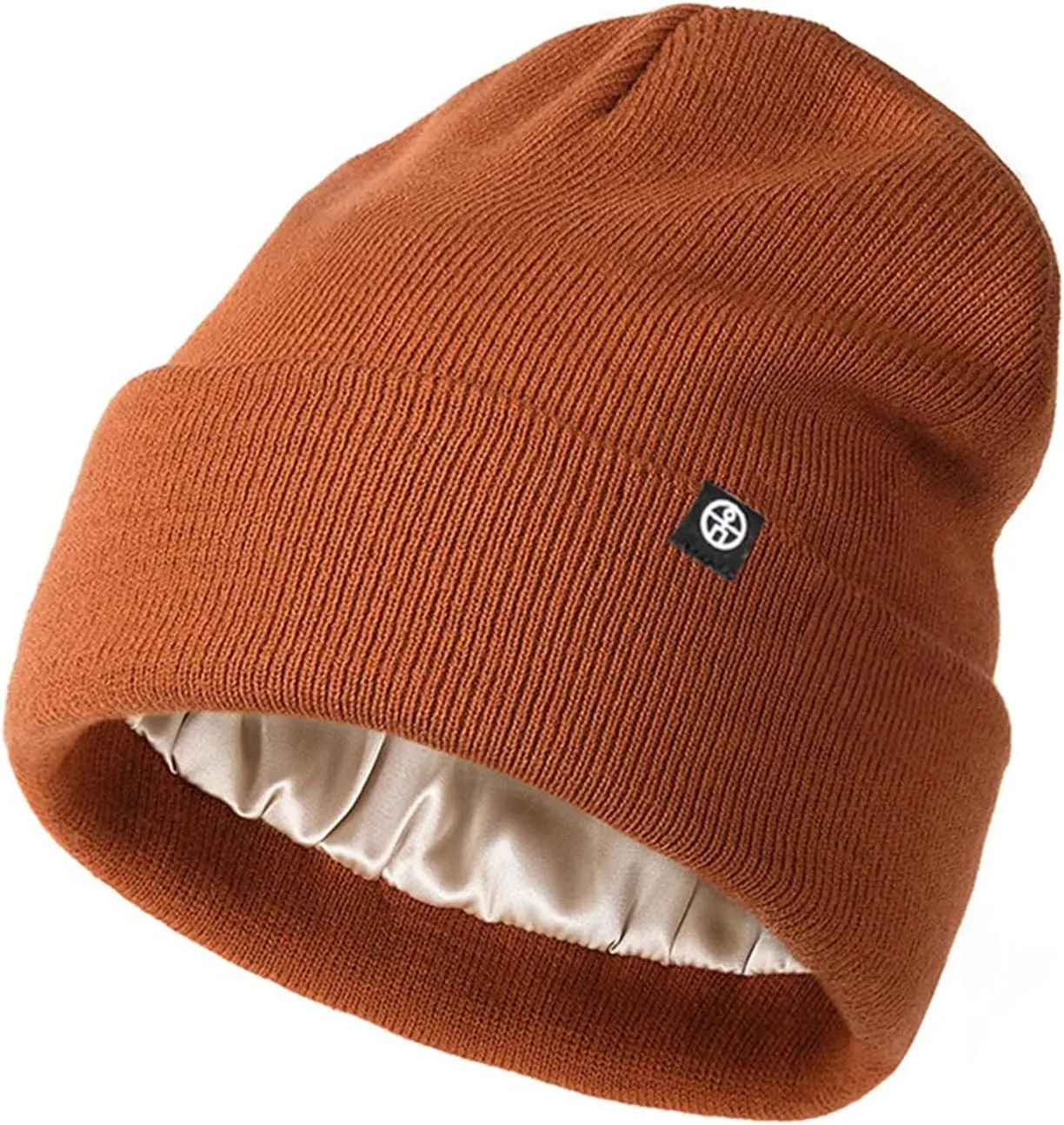 Satin Lined Beanie for Women Fashionable Winter Hats Silk Beanies Warm Soft Ribbed Knit Hat Skull Cap for Men Teen