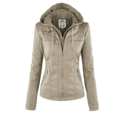 Solid Leather Jacket For Women's- Glamzlife