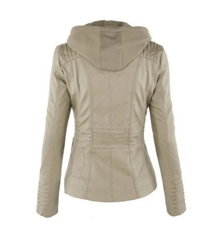 Solid Leather Jacket For Women's- Glamzlife