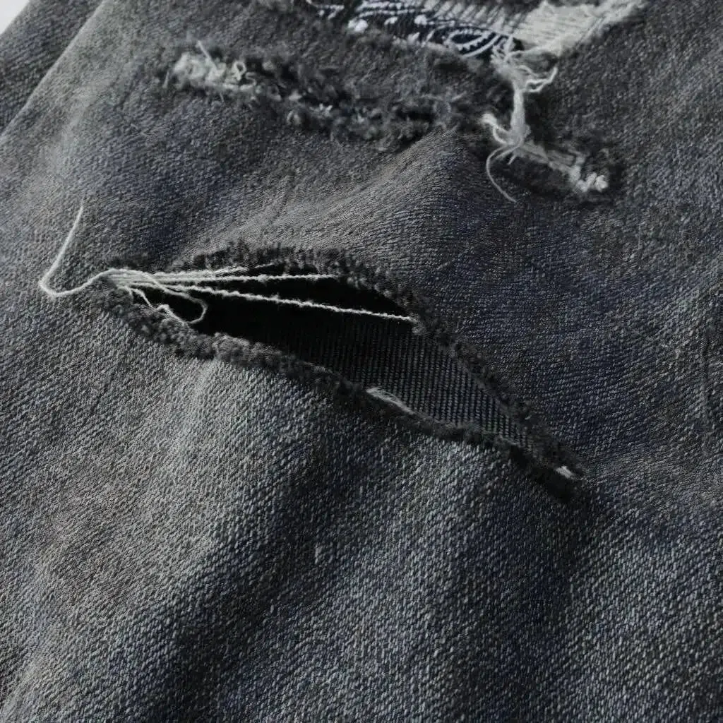 Street men's grey jeans