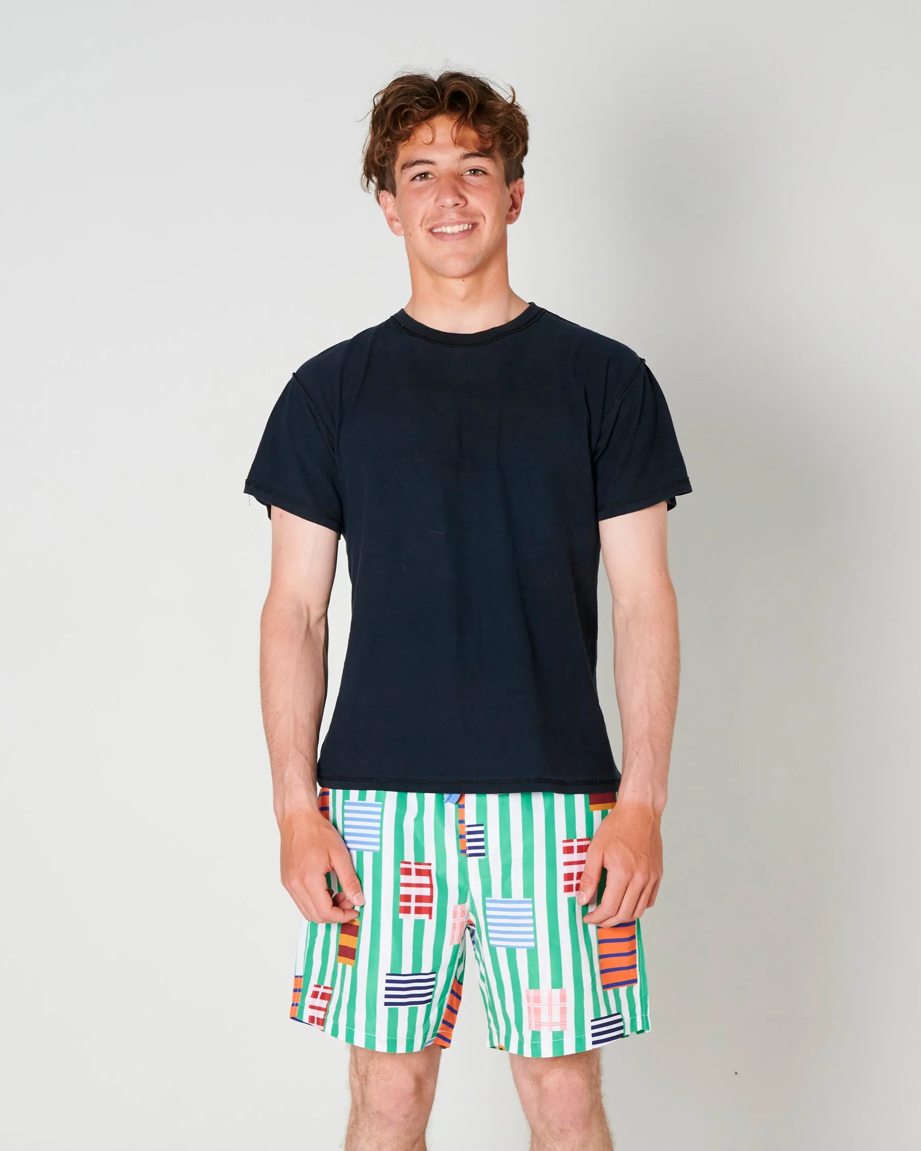 Stripe On Stripe Men's Boardies