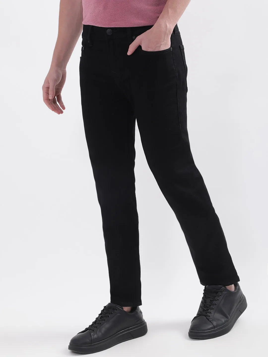 True Religion Mens Hs Rocco Slim Fit Black Mid Rise Jeans