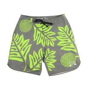 ‘Ulu Kane Board Shorts in Grey with Green Print