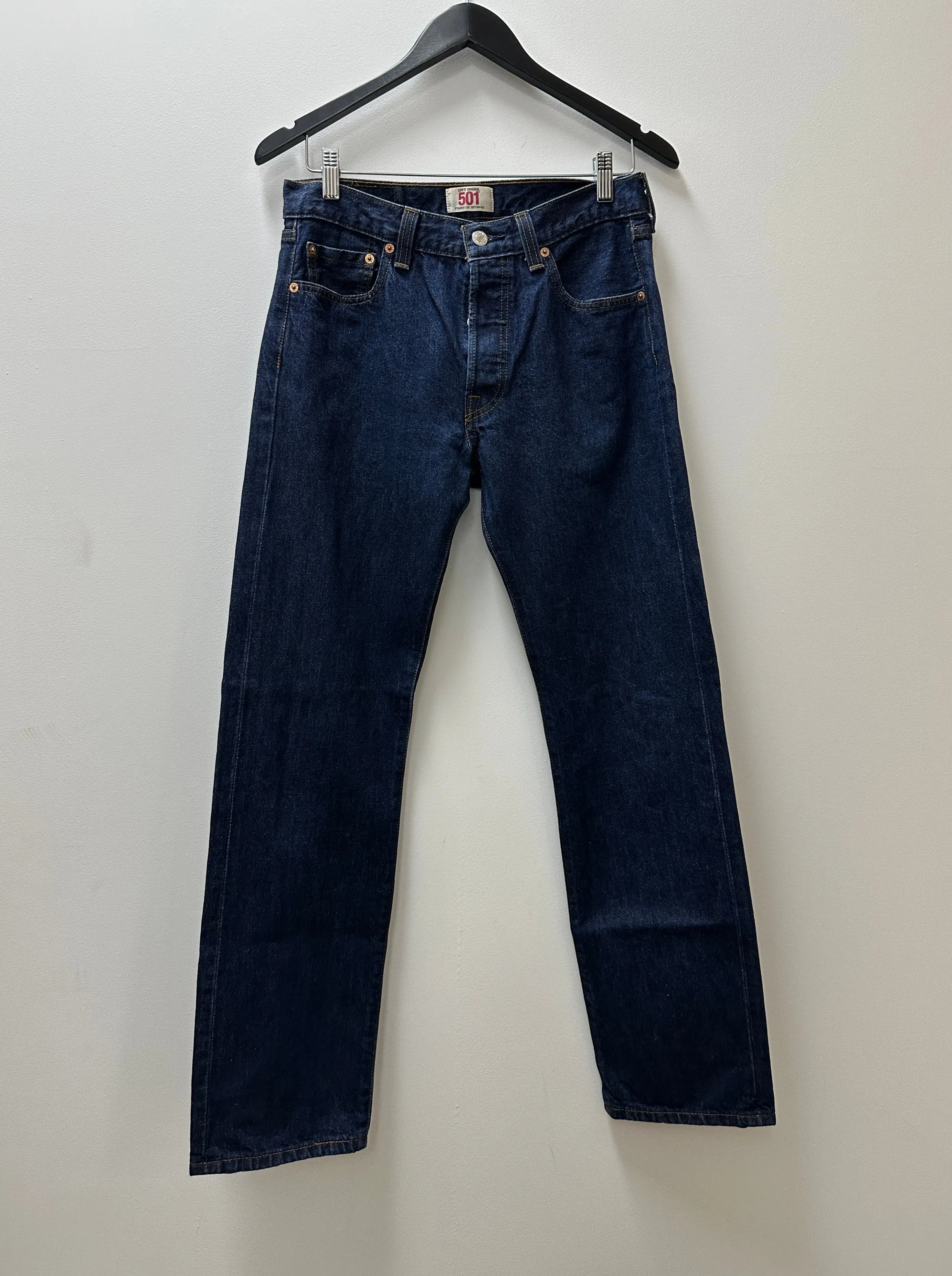 Unisex 501 Straight Leg Button-Fly in Dark Blue