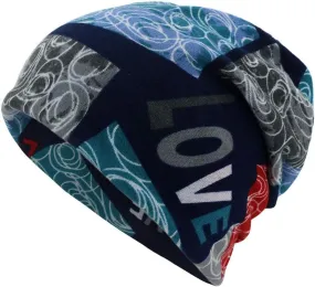 Unisex Winter Beanie Fashionable Stylish Warm Slouchy Ribbed Knit Hat Pom Pom Ski Skull Cap Colorful Print Beanie Caps